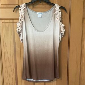 VENUS Gradient Tank Top with Floral Accents
